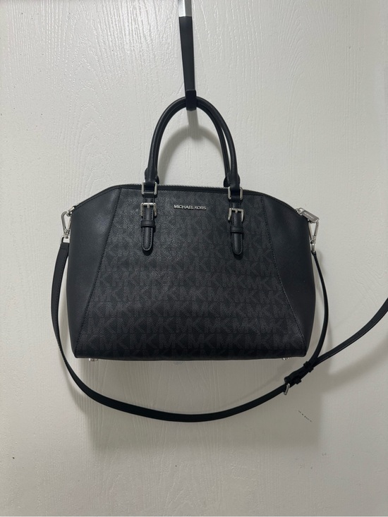 Michael Kors Handbags - Michael Kors Black MK Monogram Satchel with Crossbody Strap